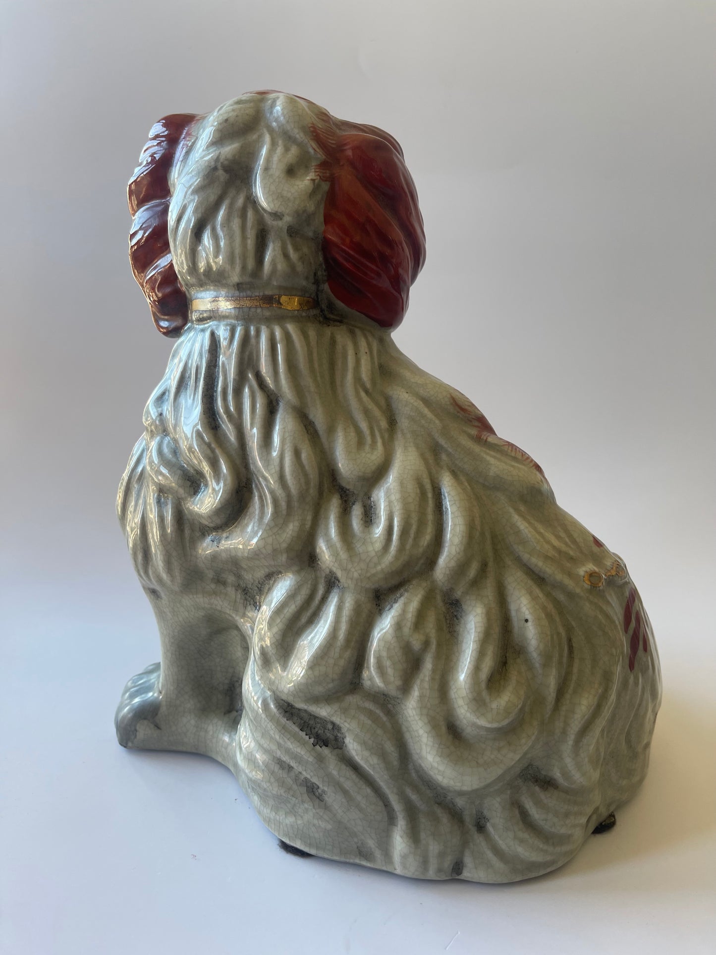 Antique Staffordshire King Charles Spaniel Pair