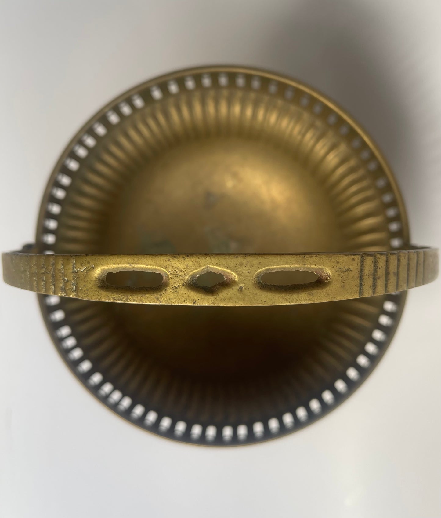 Vintage Brass Pedestal Basket
