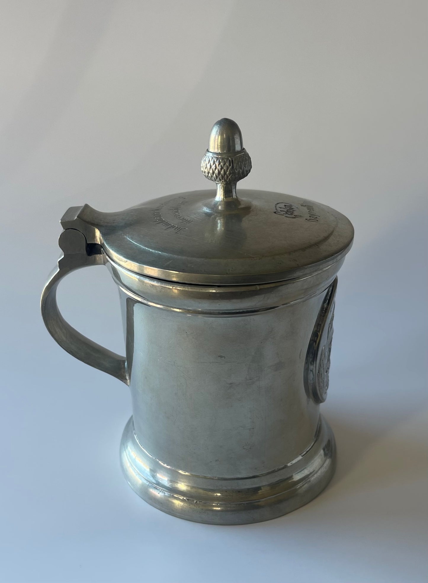 Vintage Bayreuth Pewter Stein with Wagner Theater Medallion